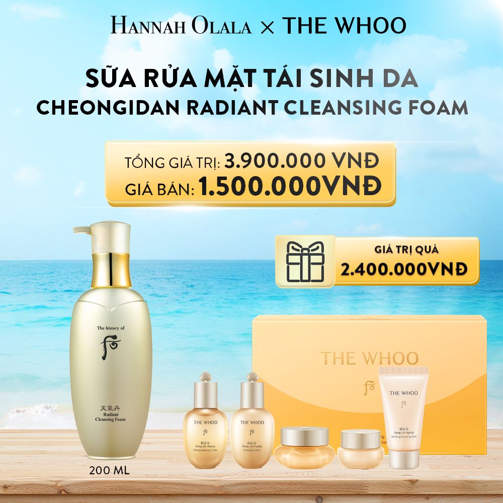  A304_DEAL 7: SỮA RỬA MẶT TÁI SINH DA WHOO CHEONGIDAN RADIANT CLEANSING FOAM 200ML 