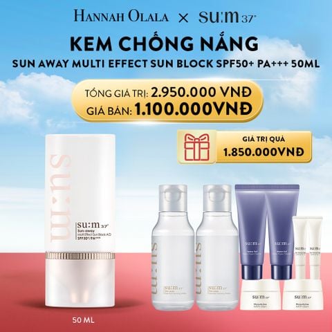  A42_DEAL 33: KEM CHỐNG NẮNG SU:M37 SUN AWAY MULTI EFFECT SUN BLOCK SPF50+ PA+++ 50ML 
