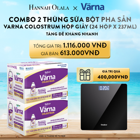  A520_DEAL 3: COMBO 2 THÙNG SỮA BỘT PHA SẴN VARNA COLOSTRUM HỘP GIẤY (24 HỘP X 237ML) 