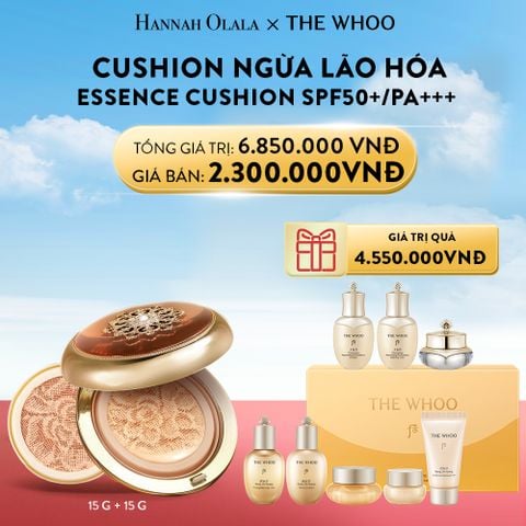  A6_DEAL 06: [TẶNG KÈM 1 LÕI] CUSHION NGỪA LÃO HÓA WHOO CHEONGIDAN ESSENCE CUSHION SPF50+/PA+++ 