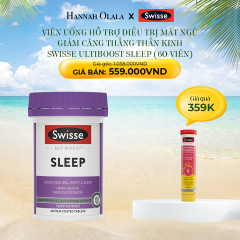  E198_DEAL 4: VIÊN UỐNG HỖ TRỢ ĐIỀU TRỊ MẤT NGỦ GIẢM CĂNG THẲNG THẦN KINH SWISSE ULTIBOOST SLEEP (60 VIÊN) 