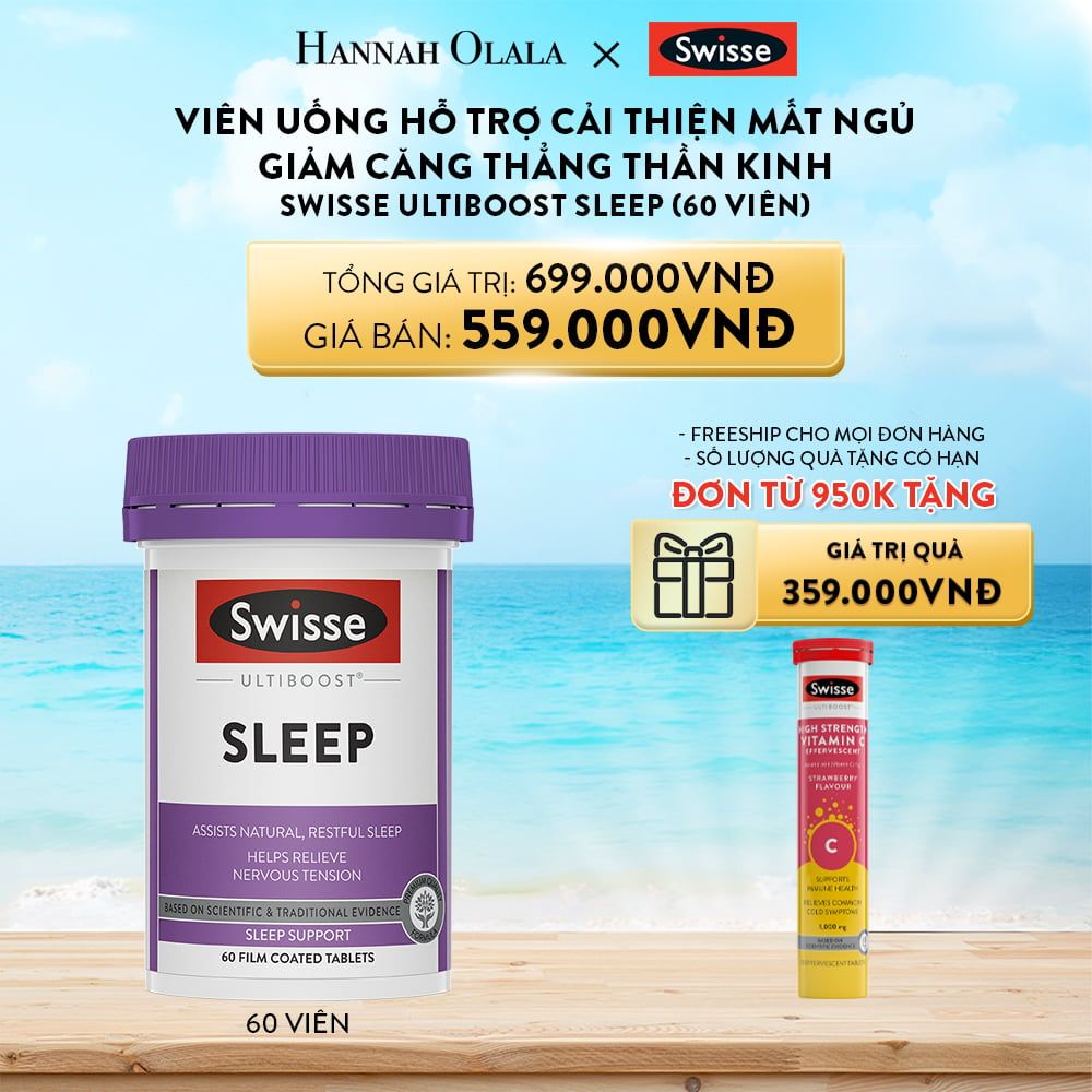 A412_DEAL 4: VIÊN UỐNG HỖ TRỢ CẢI THIỆN MẤT NGỦ GIẢM CĂNG THẲNG THẦN KINH SWISSE ULTIBOOST SLEEP (60 VIÊN) 