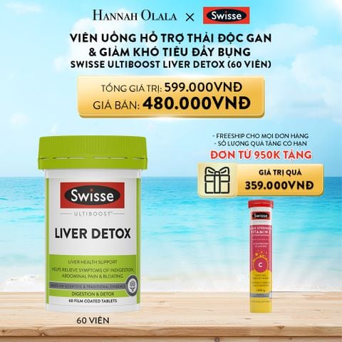 A411_DEAL 3: VIÊN UỐNG HỖ TRỢ THẢI ĐỘC GAN & GIẢM KHÓ TIÊU ĐẦY BỤNG SWISSE ULTIBOOST LIVER DETOX (60 VIÊN) 