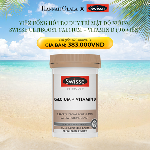  E199_DEAL 5: VIÊN UỐNG HỖ TRỢ DUY TRÌ MẬT ĐỘ XƯƠNG SWISSE ULTIBOOST CALCIUM + VITAMIN D (90 VIÊN) 
