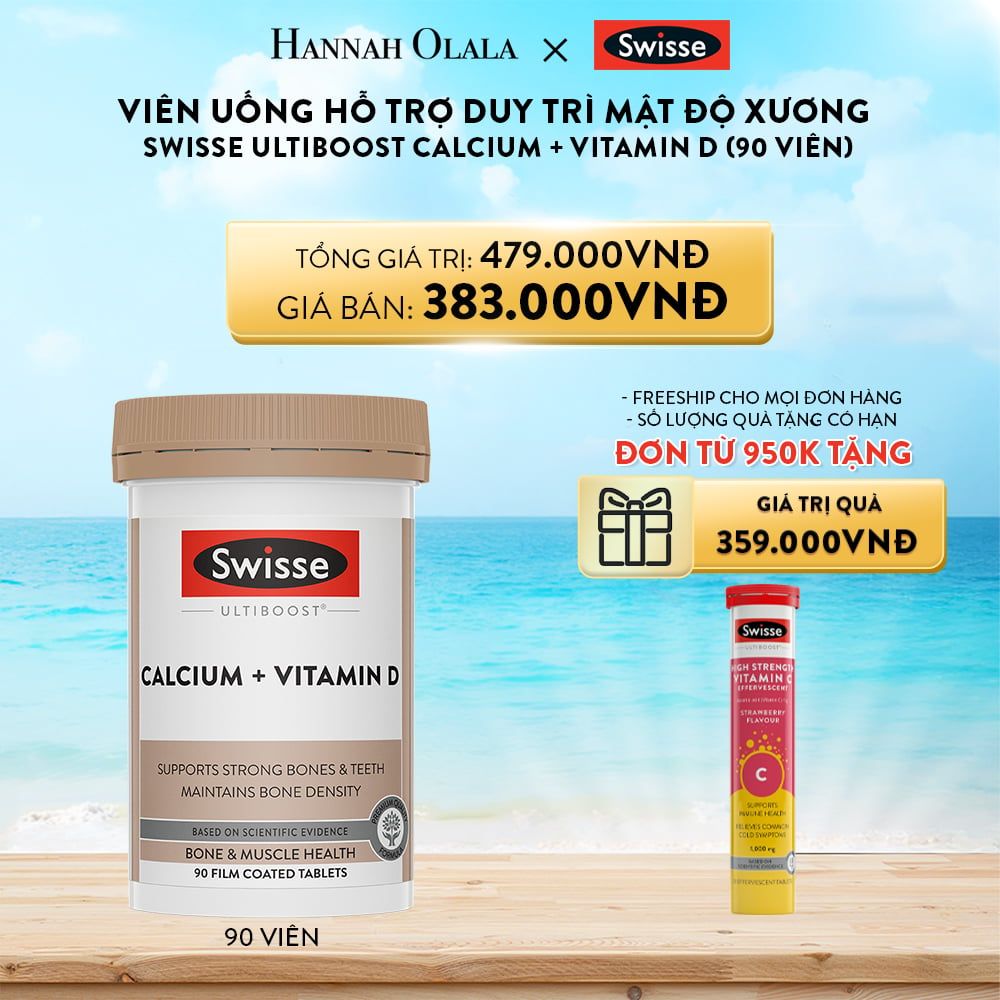  A413_DEAL 5: VIÊN UỐNG HỖ TRỢ DUY TRÌ MẬT ĐỘ XƯƠNG SWISSE ULTIBOOST CALCIUM + VITAMIN D (90 VIÊN) 