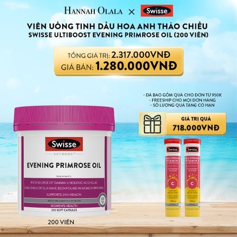  A406_DEAL 1: VIÊN UỐNG TINH DẦU HOA ANH THẢO CHIỀU SWISSE ULTIBOOST EVENING PRIMROSE OIL (200 VIÊN) 