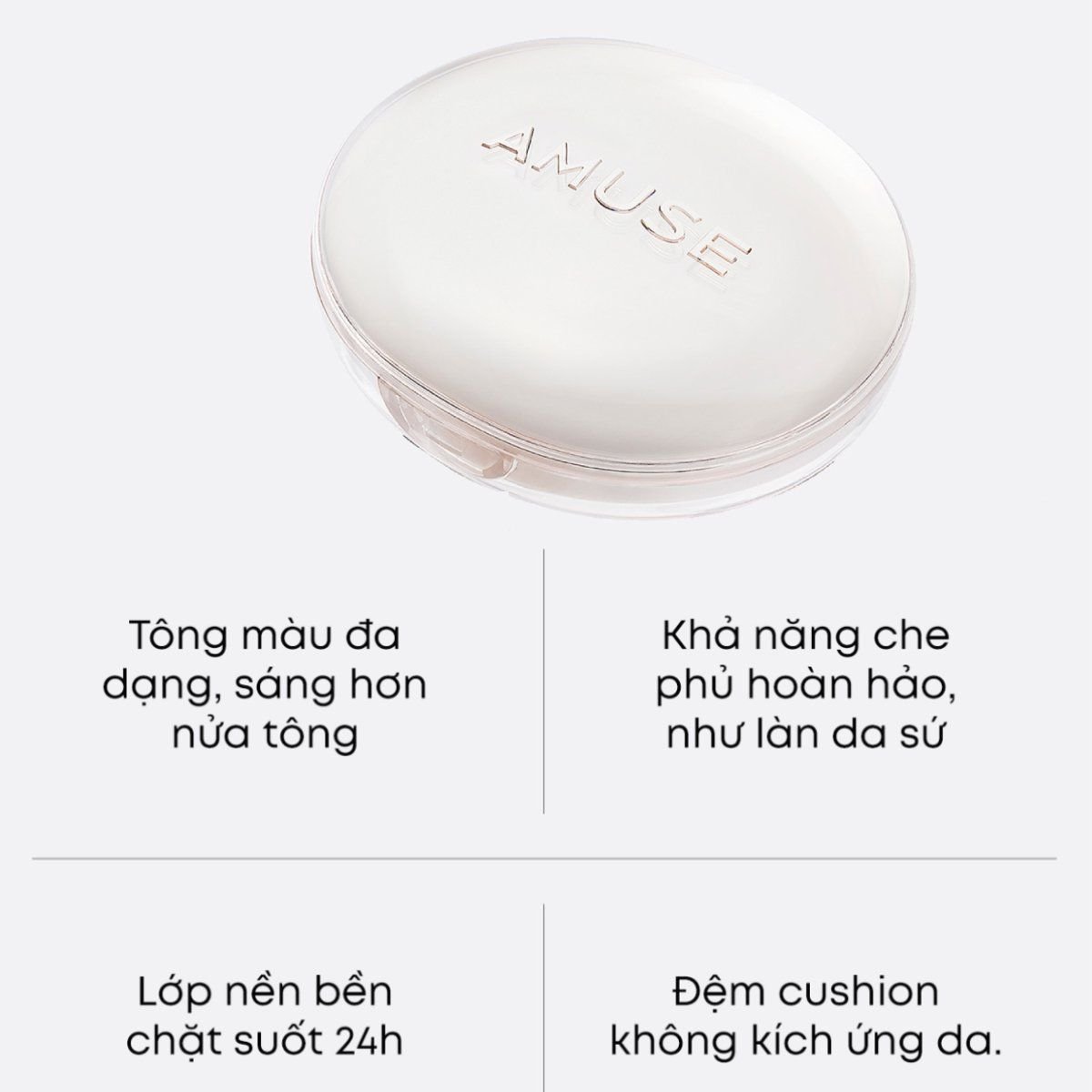  E679: [FLASH DEAL] PHẤN NƯỚC THUẦN CHAY AMUSE CERAMIC SKIN PERFECTOR CUSHION SPF40 PA++ 15G 