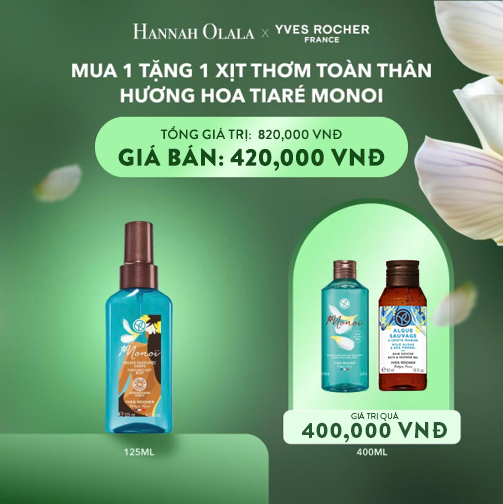  T22_DEAL 19: [FLASH DEAL] MUA XỊT THƠM TOÀN THÂN HƯƠNG HOA TIARÉ MONOI TẶNG SỮA TẮM 400ML 