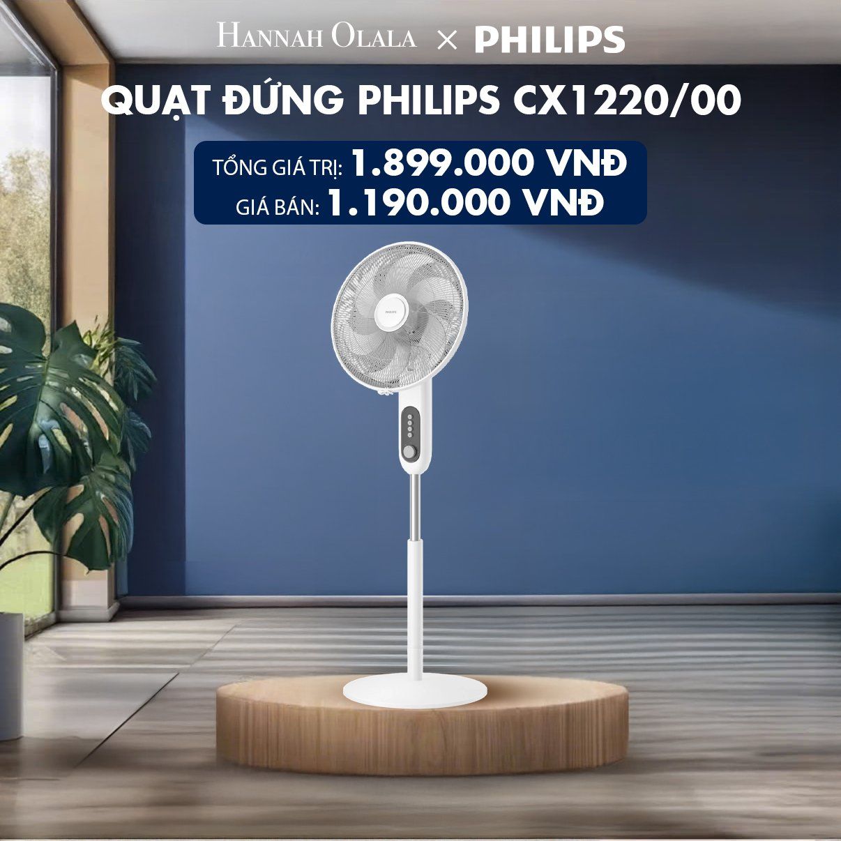 H119_DEAL 2: QUẠT ĐỨNG PHILIPS CX1220/00 