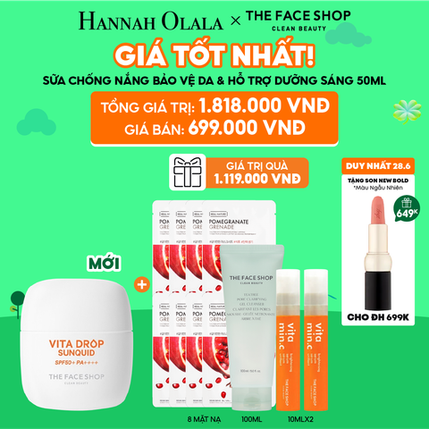  C84_DEAL 12: [DUY NHẤT 28.6] SỮA CHỐNG NẮNG BẢO VỆ DA KHỎE MẠNH VITA DROP SUNSQUID 50ML 