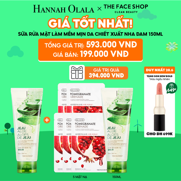  DEAL 13: [DUY NHẤT 28.6] SỮA RỬA MẶT LÀM MỀM MỊN DA JEJU ALOE 150ML 