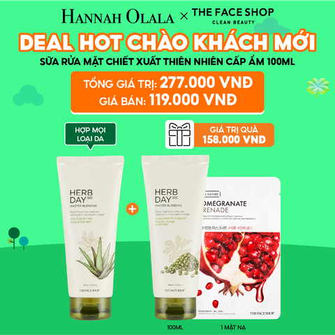  C86_DEAL 14: SỮA RỬA MẶT TẠO BỌT DÀNH CHO DA KHÔ HERB DAY 365 100ML 
