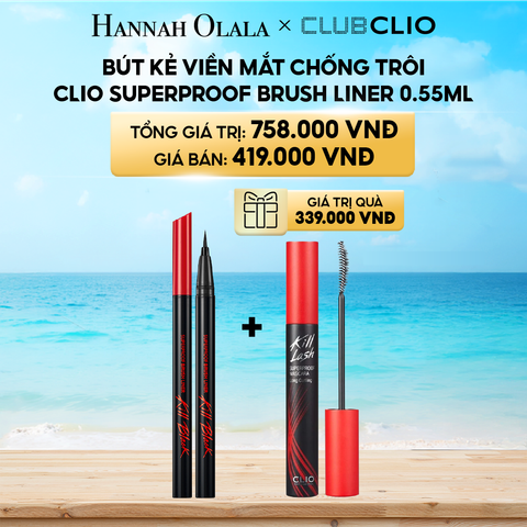  A320_DEAL 13: BÚT KẺ VIỀN MẮT CHỐNG TRÔI CLIO SUPERPROOF BRUSH LINER 0.55ML 