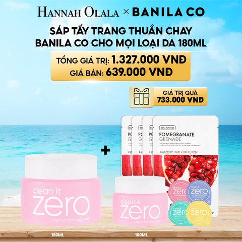  A339_DEAL 19: SÁP TẨY TRANG THUẦN CHAY BANILA CO CHO MỌI LOẠI DA 180ML 