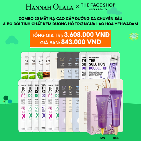  C88_DEAL 3: COMBO 20 MASK CAO CẤP TẶNG TINH CHẤT VÀ SERUM YEHWADAM 