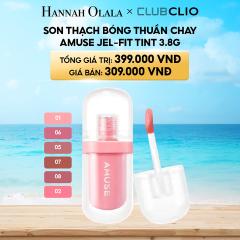  A358_DEAL 23: SON THẠCH BÓNG THUẦN CHAY AMUSE JEL-FIT TINT 3.8G 