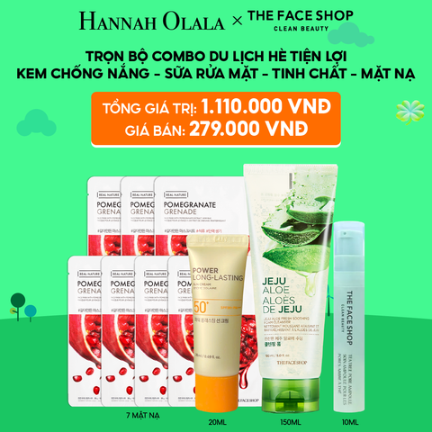  C93_DEAL 6: TRỌN BỘ COMBO DU LỊCH HÈ TIỆN LỢI: KEM CHỐNG NẮNG - SỮA RỬA MẶT - TINH CHẤT - MẶT NẠ 