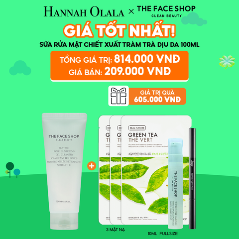 C89_DEAL 4: [DUY NHẤT 28.6] SỮA RỬA MẶT LÀM SẠCH DA CHIẾT XUẤT TRÀM TRÀ TEA TREE PORE 