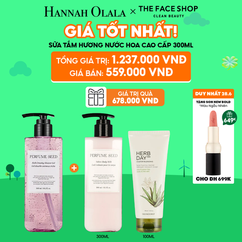  C94_DEAL 7: [DUY NHẤT 28.6] SỮA TẮM HƯƠNG NƯỚC HOA PERFUME SEED 300ML MUA 1 TẶNG 2 