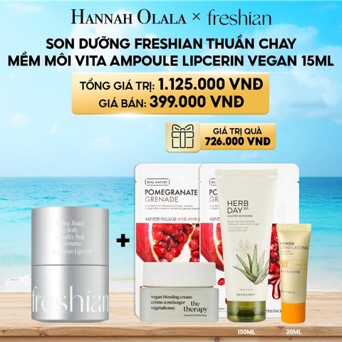  A377_DEAL 9: SON DƯỠNG FRESHIAN THUẦN CHAY MỀM MÔI VITA AMPOULE LIPCERIN VEGAN 15ML 