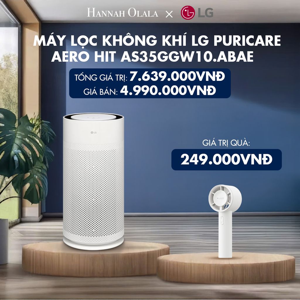  H63_DEAL 1: MÁY LỌC KHÔNG KHÍ LG PURICARE AERO HIT AS35GGW10.ABAE 