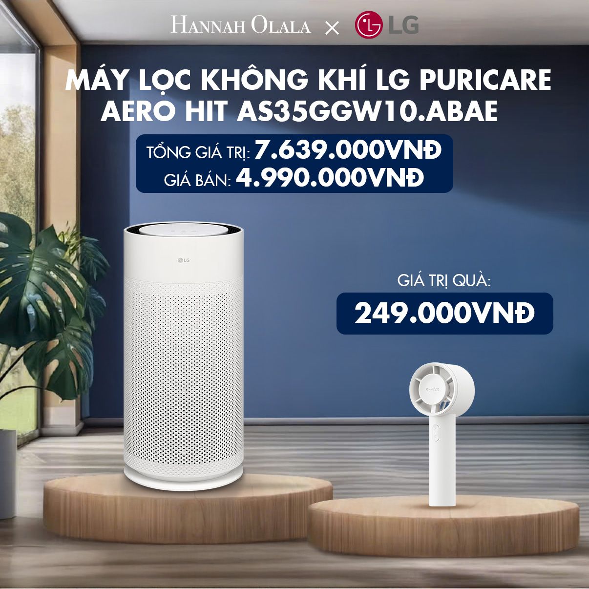  H63_DEAL 1: MÁY LỌC KHÔNG KHÍ LG PURICARE AERO HIT AS35GGW10.ABAE 