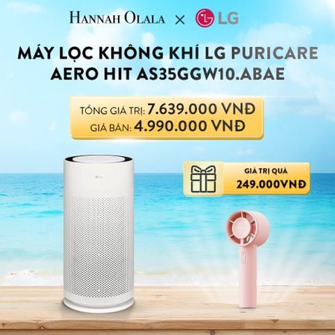  A840_DEAL 9: MÁY LỌC KHÔNG KHÍ LG PURICARE AERO HIT AS35GGW10.ABAE - TẶNG QUẠT X6 LITE LUMIAS 