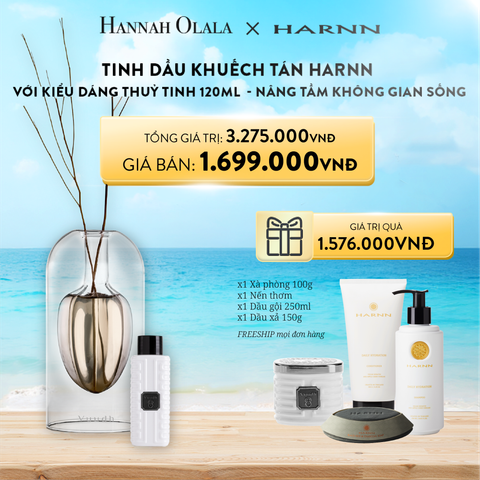  A779_DEAL 10: TINH DẦU KHUẾCH TÁN HARNN VỚI KIỂU DÁNG THUỶ TINH 120ML (HƯƠNG BANGKOK - HOA NHÀI) - NÂNG TẦM KHÔNG GIAN SỐNG 