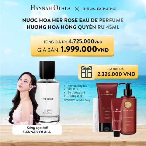  A797_DEAL 9: NƯỚC HOA HER ROSE EAU DE PERFUME - SÁNG TẠO BỞI HANNAH OLALA - HƯƠNG HOA HỒNG QUYẾN RŨ 45ML 