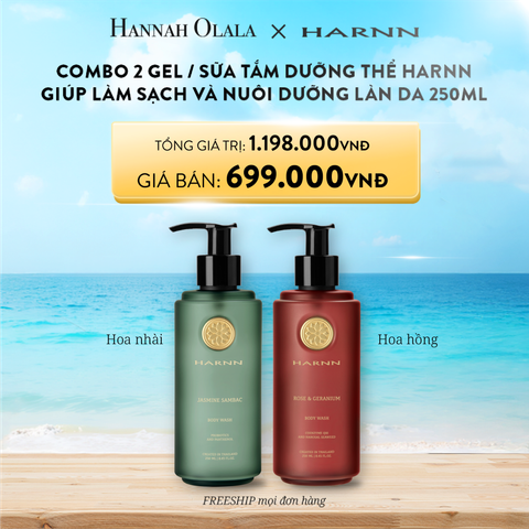  DEAL 2: COMBO 2 GEL / SỮA TẮM DƯỠNG THỂ HARNN GIÚP LÀM SẠCH VÀ NUÔI DƯỠNG LÀN DA 250ML - BODY WASH 
