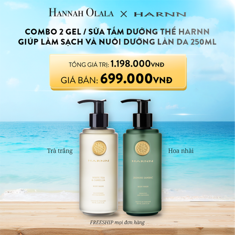  A780_DEAL 2: COMBO 2 GEL / SỮA TẮM DƯỠNG THỂ HARNN GIÚP LÀM SẠCH VÀ NUÔI DƯỠNG LÀN DA 250ML - BODY WASH 