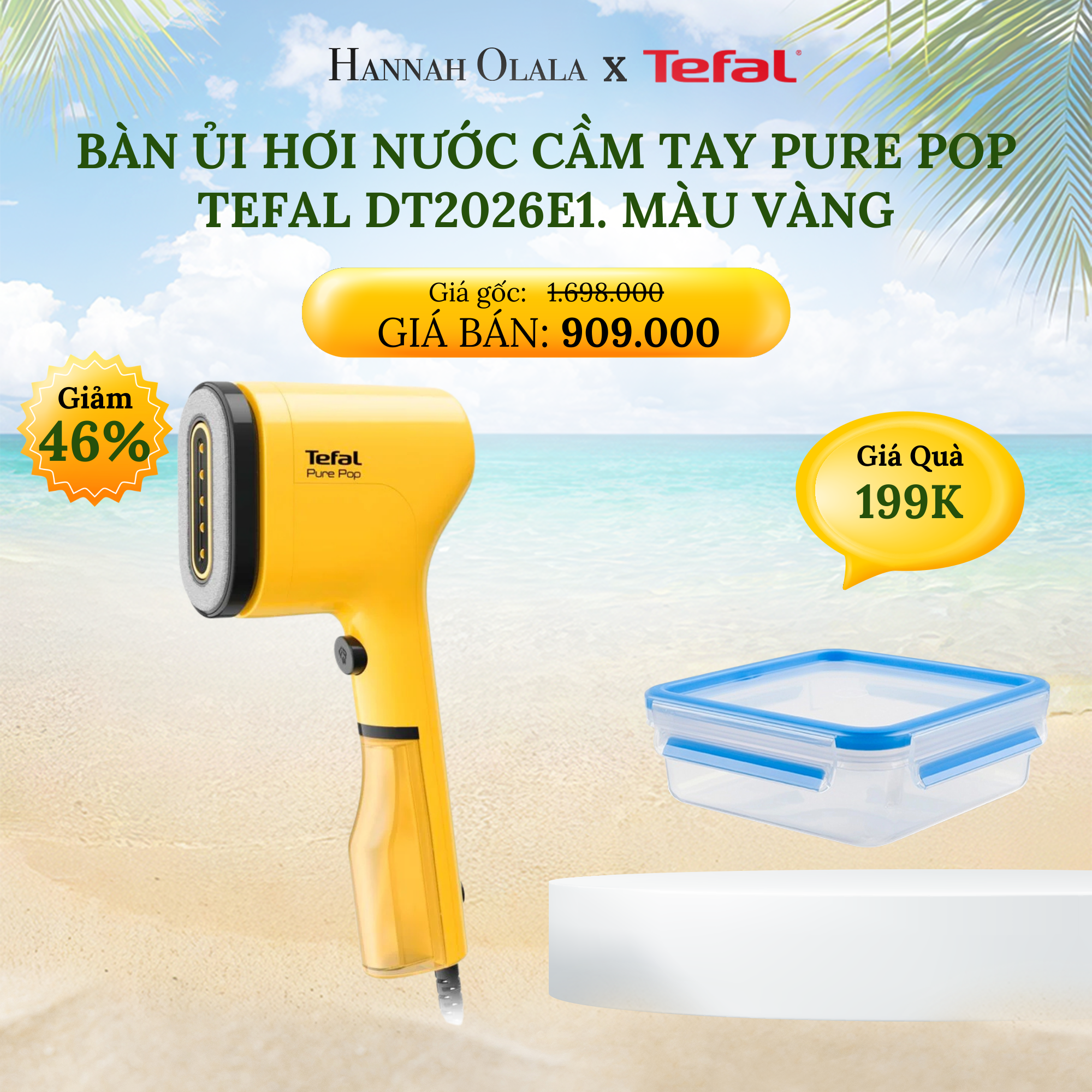  E399_DEAL 5: BÀN ỦI HƠI NƯỚC CẦM TAY PURE POP TEFAL 