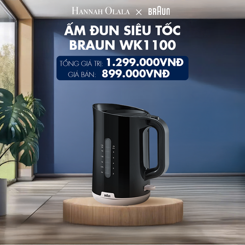  H24_DEAL 2: ẤM ĐUN SIÊU TỐC BRAUN WK1100 - DUNG TÍCH 1.7L, CÔNG SUẤT 2200W MẠNH MẼ 