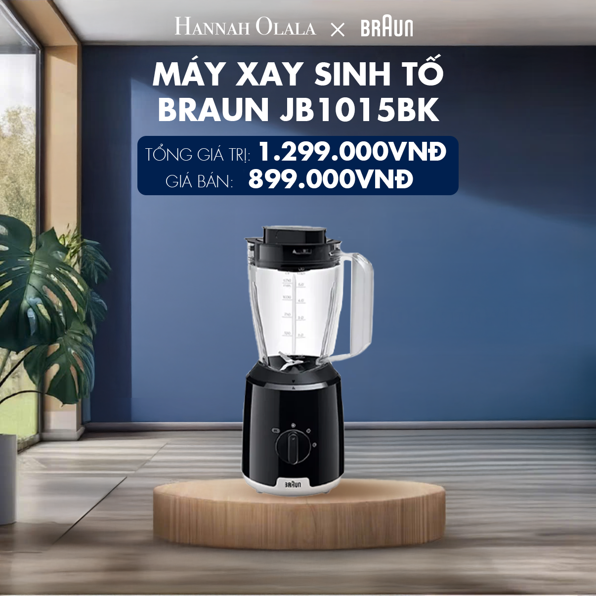  H29_DEAL 6: MÁY XAY SINH TỐ BRAUN JB1015BK 