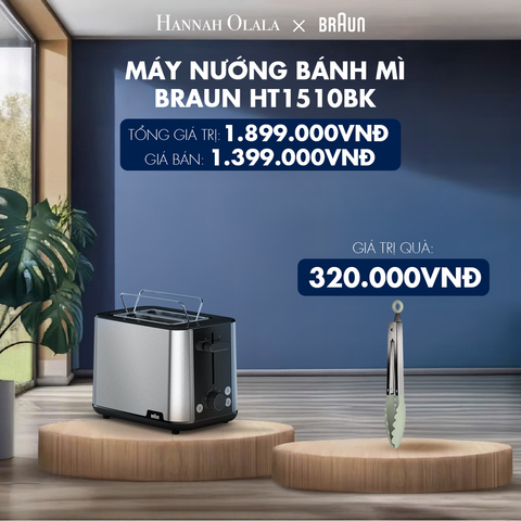  H32_DEAL 9: MÁY NƯỚNG BÁNH MÌ BRAUN HT1510BK 