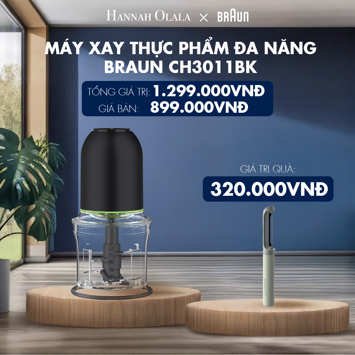  H31_DEAL 8: MÁY XAY THỰC PHẨM ĐA NĂNG BRAUN CH3011BK 