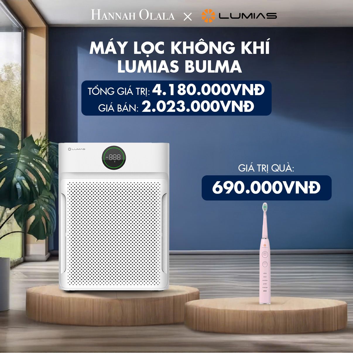  H100_DEAL 7: MÁY LỌC KHÔNG KHÍ LUMIAS BULMA 