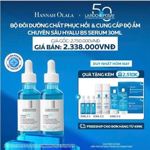  K12_DEAL 12: BỘ ĐÔI DƯỠNG CHẤT PHỤC HỒI & CUNG CẤP ĐỘ ẨM CHUYÊN SÂU HYALU B5 SERUM 30ML 