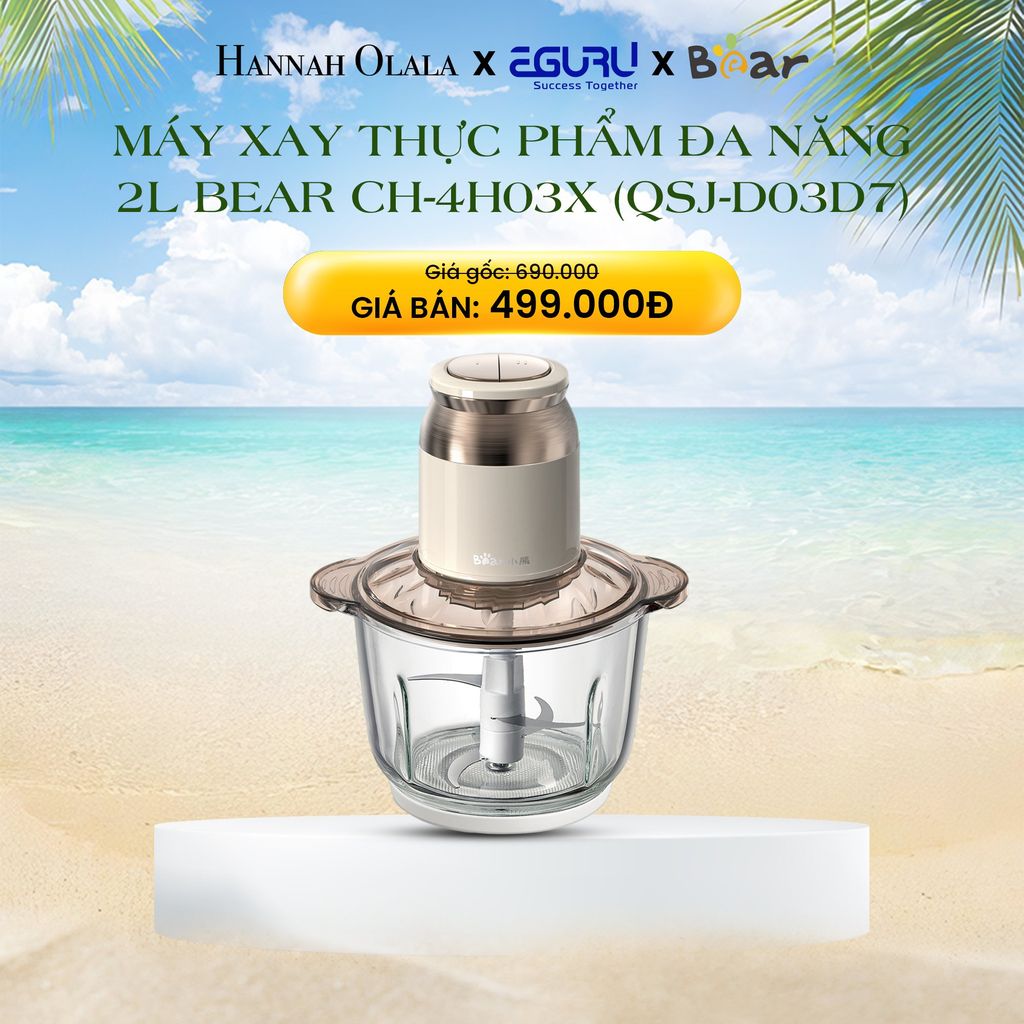  E309_DEAL 7: MÁY XAY THỰC PHẨM ĐA NĂNG 2L BEAR CH-4H03X (QSJ-D03D7) 