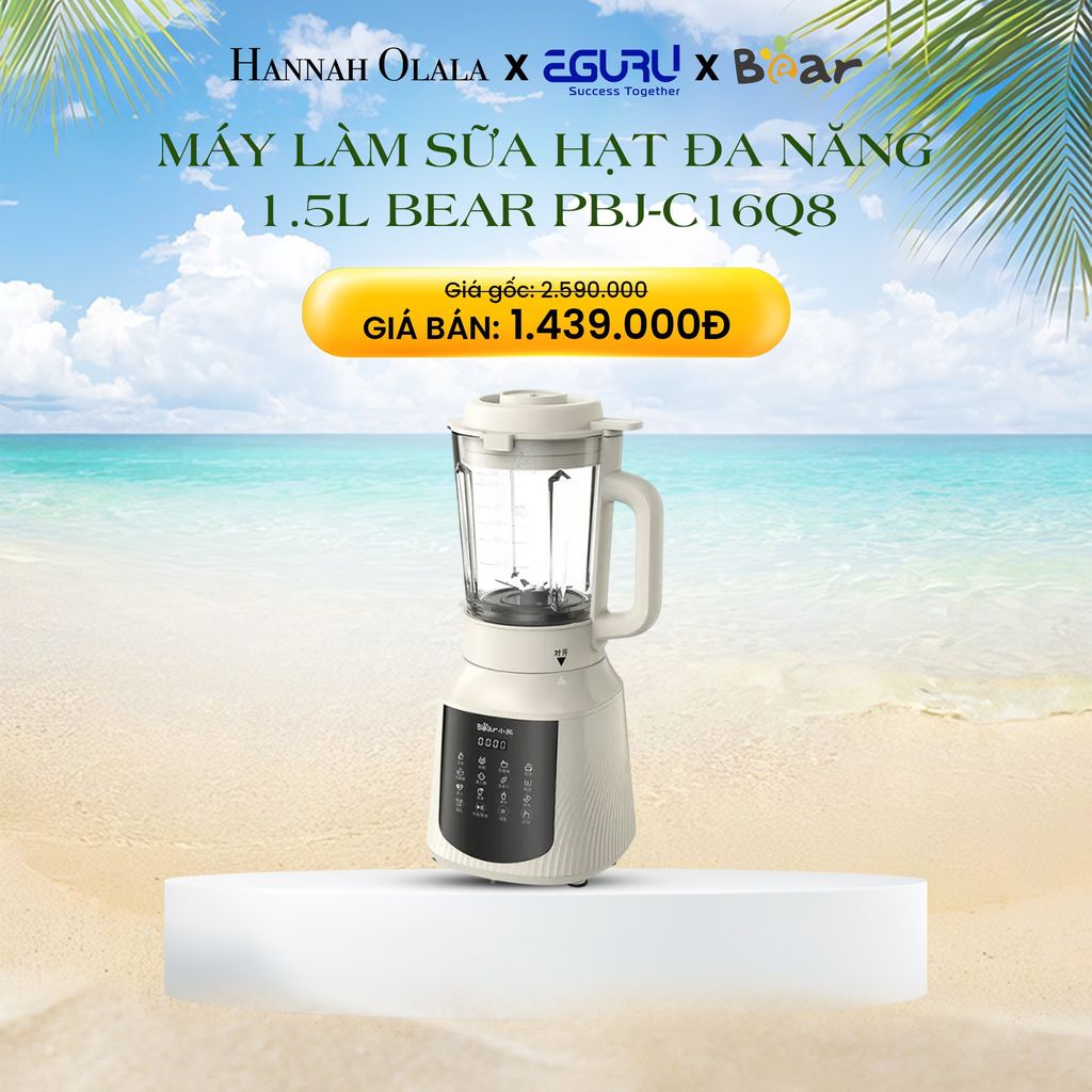  E310_DEAL 8: MÁY LÀM SỮA HẠT ĐA NĂNG 1.5L BEAR PBJ-C16Q8 