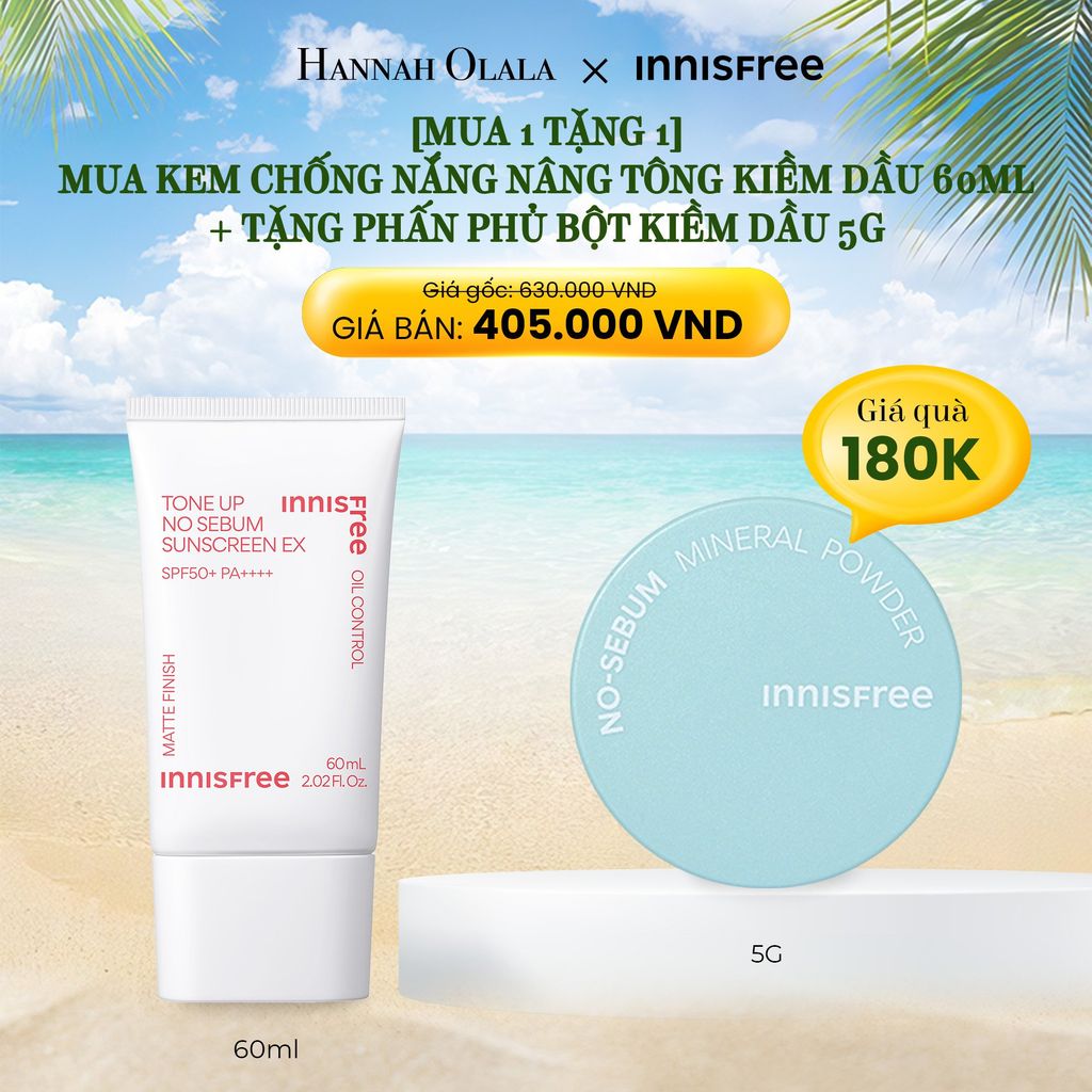  E221_DEAL 7: [MUA 1 TẶNG 1] MUA KEM CHỐNG NẮNG NÂNG TÔNG KIỀM DẦU 60ML TẶNG PHẤN PHỦ BỘT KIỀM DẦU, MỊN LÌ VÀ GIẢM THÊM 10% 