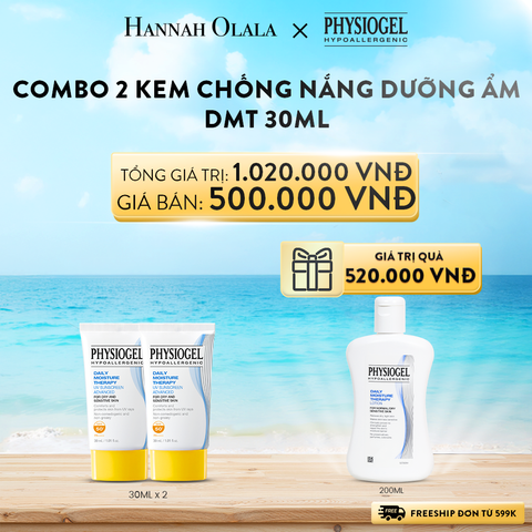  A801_DEAL 12: BỘ 2 KEM CHỐNG NẮNG DƯỠNG ẨM PHYSIOGEL DAILY MOISTURE THERAPY 30ml 