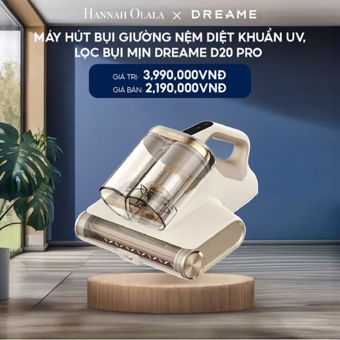  H211_DEAL 9: MÁY HÚT BỤI GIƯỜNG NỆM DIỆT KHUẨN UV, LỌC BỤI MỊN DREAME D20 PRO - BẢN QUỐC TẾ - BẢO HÀNH 24 THÁNG 