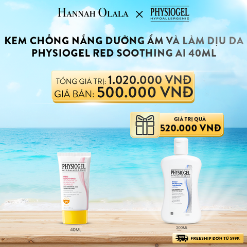  A806_DEAL 6: KEM CHỐNG NẮNG DƯỠNG ẨM VÀ LÀM DỊU DA PHYSIOGEL RED SOOTHING AI 40ml 