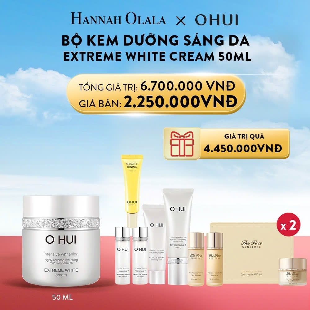  A21_DEAL 15: BỘ KEM DƯỠNG SÁNG DA OHUI EXTREME WHITE CREAM 50ML 