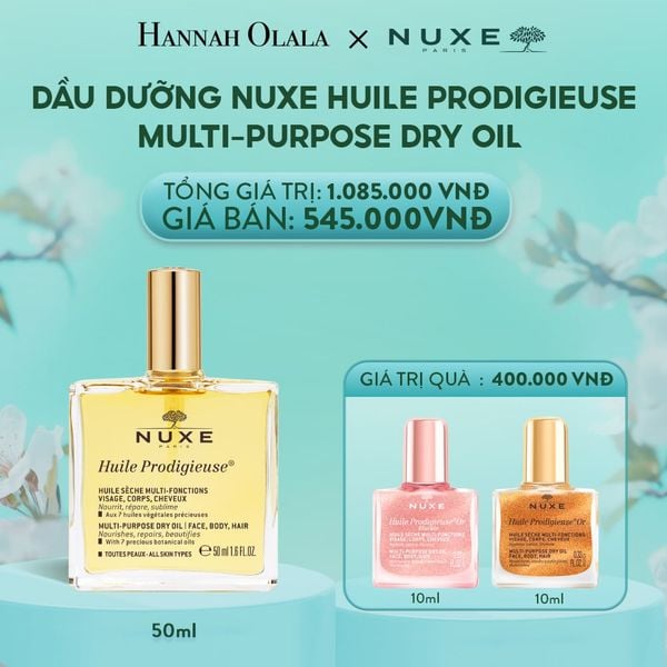  E1316: DEAL 1: DẦU DƯỠNG KHÔ ĐA NĂNG NUXE HUILE PRODIGIEUSE MULTI-PURPOSE DRY OIL 50ML (CHỌN HƯƠNG) 