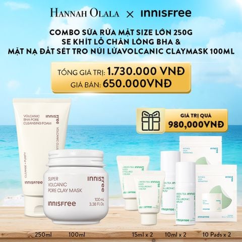  A132_DEAL 11: COMBO SỮA RỬA MẶT SIZE LỚN 250G SE KHÍT LỖ CHÂN LÔNG BHA & MẶT NẠ ĐẤT SÉT TRO NÚI LỬA VOLCANIC CLAYMASK 100ML 