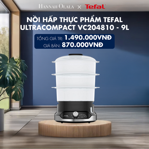  H136_DEAL 11: NỒI HẤP THỰC PHẨM TEFAL ULTRACOMPACT VC204810 - 9L 