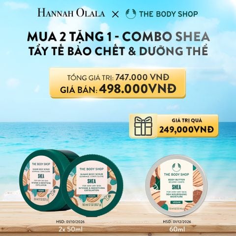  DEAL 11: MUA 2 TẶNG 1 COMBO TẨY DƯỠNG BƠ HẠT MỠ SHEA 50ML - BODY SCRUB & BODY BUTTER 