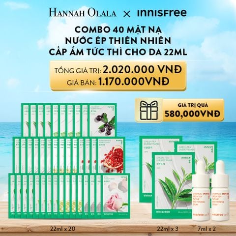  A134_DEAL 13: COMBO 40 MẶT NẠ CẤP ẨM CHO DA ENERGY MASK 22ML 